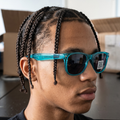 444 Foreign Eli Sunglasses - Translucent Blue