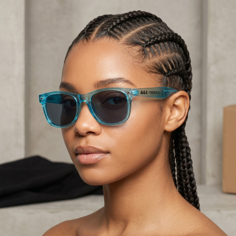 444 Foreign Eli Sunglasses - Translucent Blue
